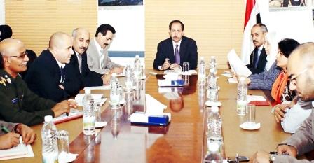 الارحبي يترأس الاجتماع الموسع مع بعثة الأمم المتحدة الخاصة بالقضاء وحقوق الانسان أمس